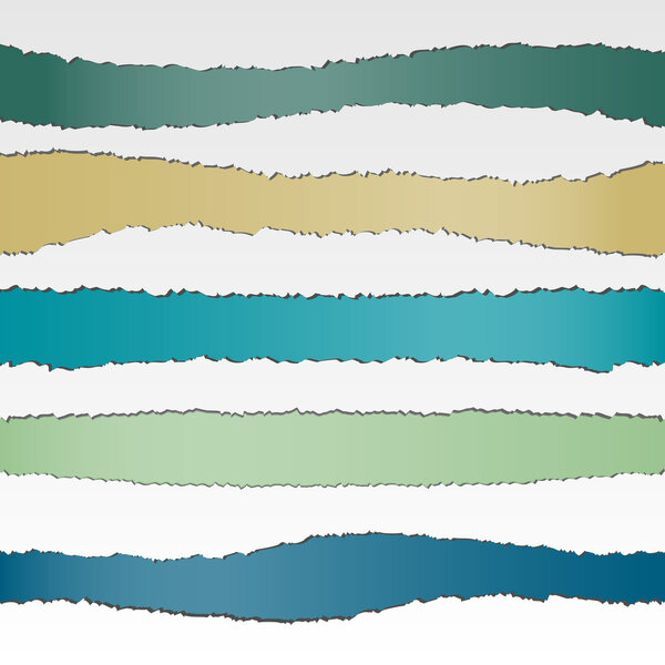 Набор порванных бумажных баннеров
