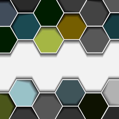 Abstract hexagon border clipart