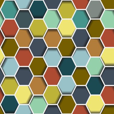Seamless abstract hexagon clipart