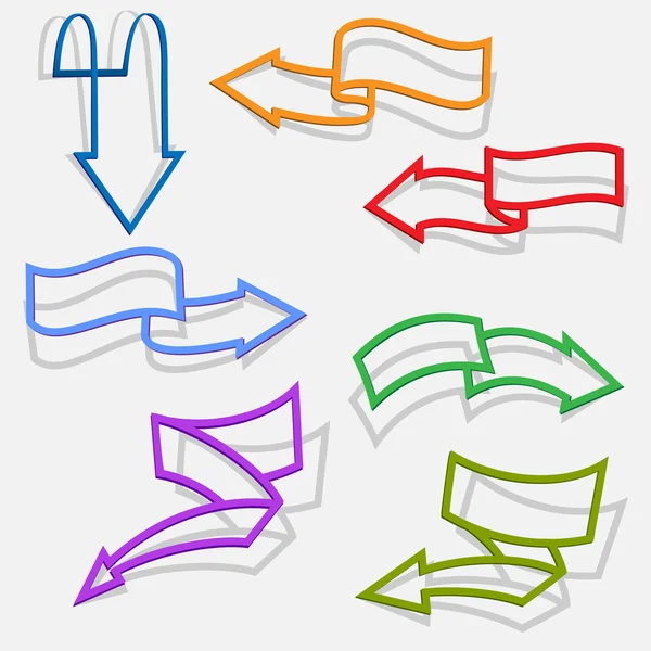 Jeu de flèches en style papier — Image vectorielle