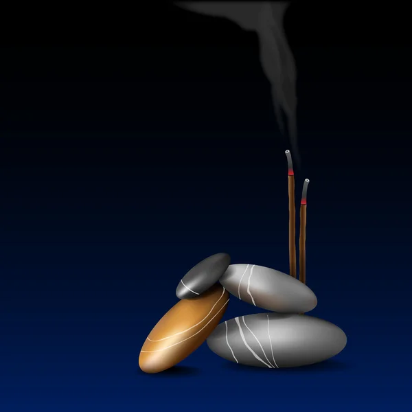 Bränna rökelse pinne — Stock vektor