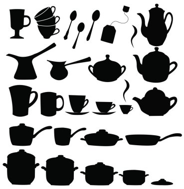 Tea, coffee ans pot sets clipart