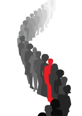 Stand out in a queue clipart