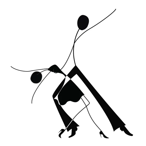 跳舞的男人和女人 — 图库矢量图片