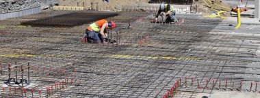 Workers on construction site clipart