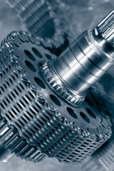 Titanium gears and chains — Stock Photo, Image