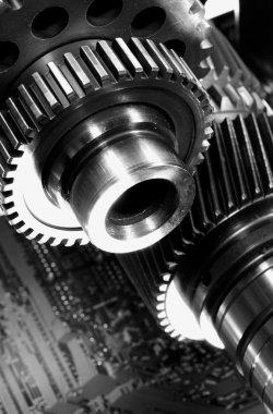 Giant gears and timing chain clipart