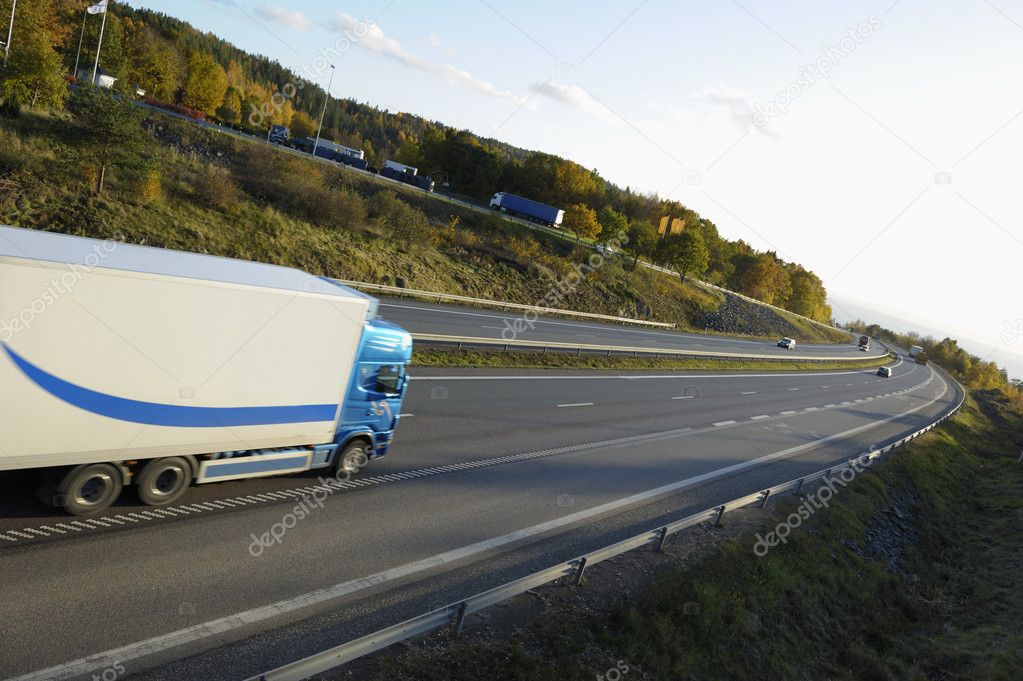 Truck transport on freeway