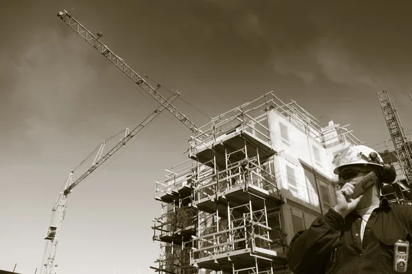 Bauarbeiter und Bauarbeiter — Stockfoto