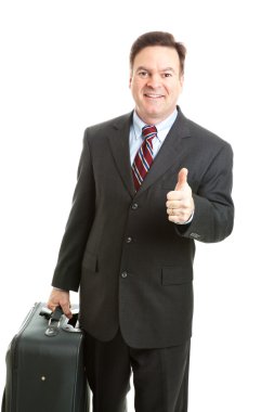 Stock Photo of Business Traveler Thumbsup clipart