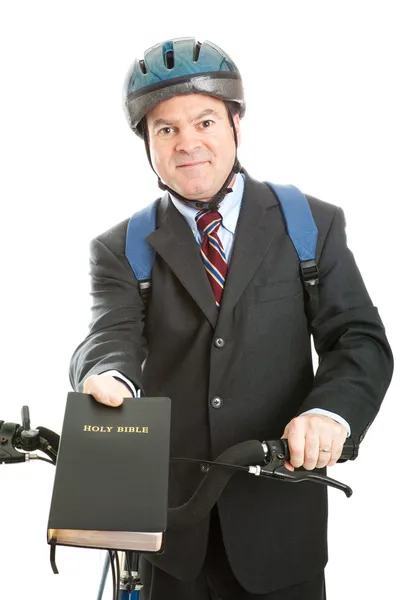 Lager foto på kristna cykel missionär — Stockfoto