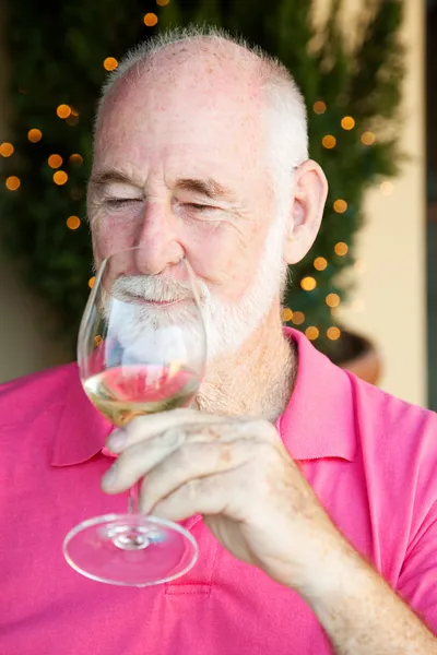 Stock Photo of Wine Tasting - Senior Man — Stock Photo, Image