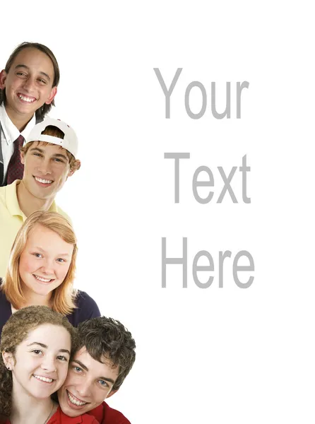 Groep van tieners met copyspace — Stockfoto