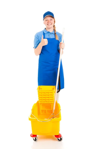 Stock Photo of Teen Worker with Positive Attitude — Stock Photo, Image
