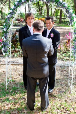 Gay Marriage In the Garden clipart