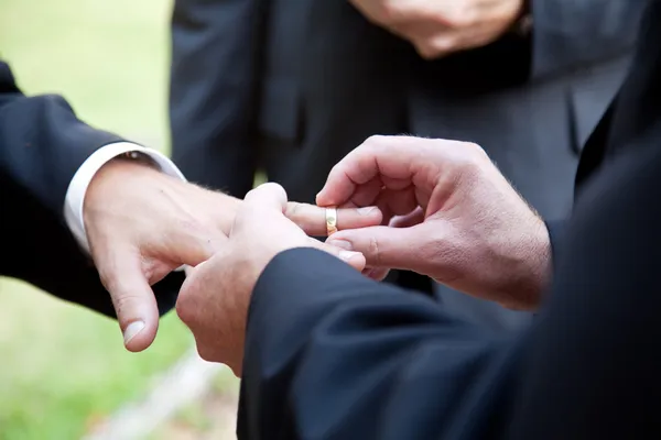 Casamento gay - Com este anel — Fotografia de Stock