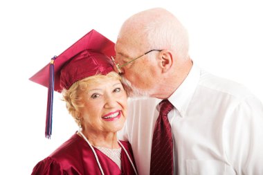Senior Couple - Kiss for the Graduate clipart