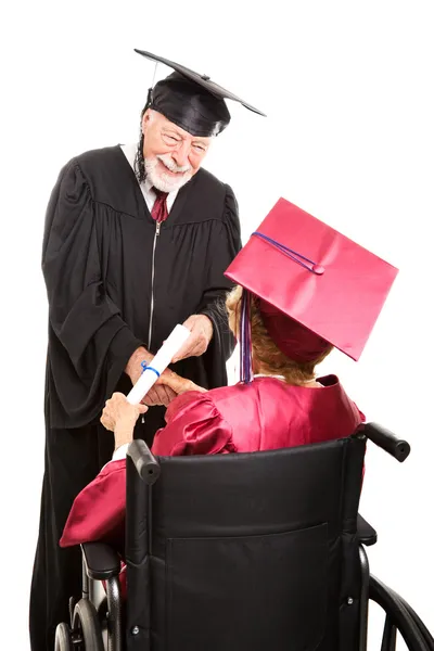 Graduado Senior en silla de ruedas —  Fotos de Stock