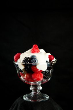 Berries and Yogurt with Copyspace clipart