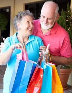 Senior Shoppers - Look What I Got clipart