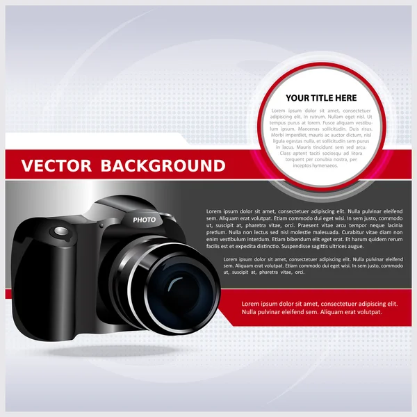 Sfondo astratto vettoriale con fotocamera digitale — Vettoriale Stock
