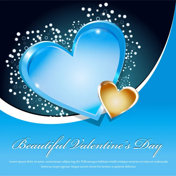 Beautiful Valentines Day Blue Background — Stock Vector