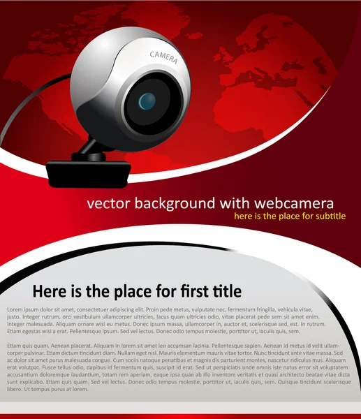 Vektorové pozadí s webovou kamerou — Stockový vektor