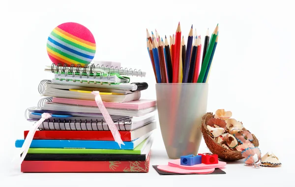 School and office supplies on white background Back to school, Stock image