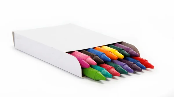 Close up van kleur potloden met verschillende kleuren over witte backgr — Stockfoto