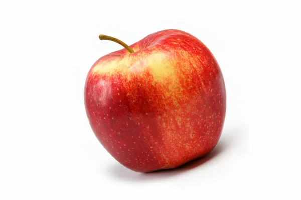 Сочное сочное натуральное красное яблоко на белом фоне . — стоковое фото