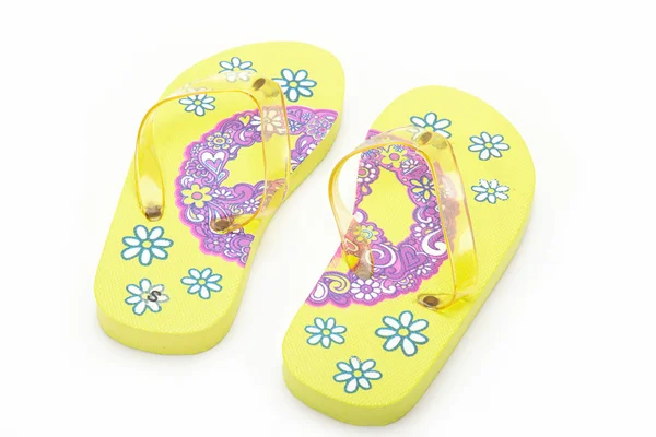 Cool flip-flops on a white background. — Stock Photo, Image