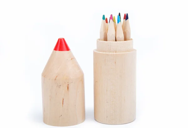 Close-up de lápis de cor com cor diferente sobre backgr branco — Fotografia de Stock