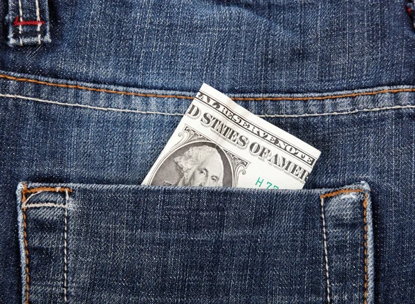 Νομοσχέδιο δολάριο με την τσέπη τζιν. — Φωτογραφία Αρχείου