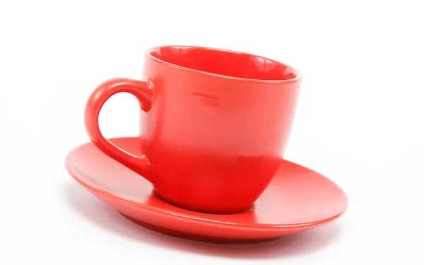 Cup and saucer are on white — Stock Photo, Image