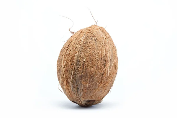 Kokosnöt isolerad på vitt — Stockfoto