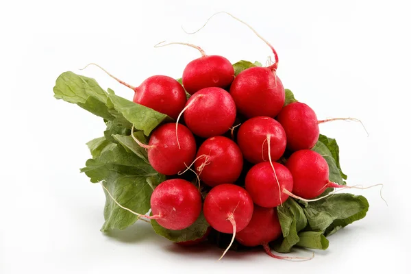 Healthy food. Bunch of fresh radishes on a white background. — Stock Photo, Image