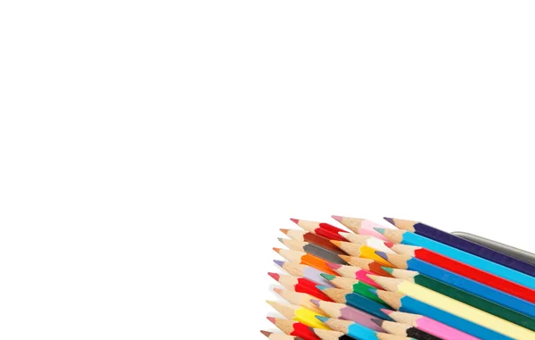 Färgglada pennor på en vit bakgrund — Stockfoto