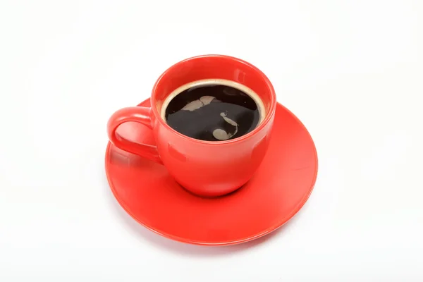 Cup's ochtends koffie op schotel — Stockfoto