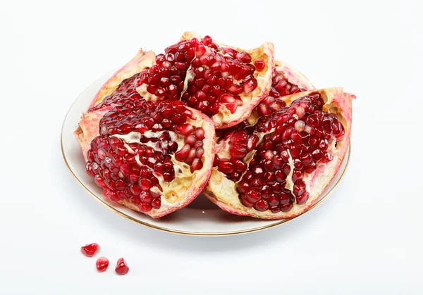 Red pomegranate fruit. Isolated on white background — Stock Photo, Image