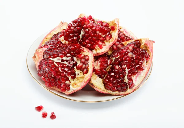 stock image Red pomegranate fruit. Isolated on white background