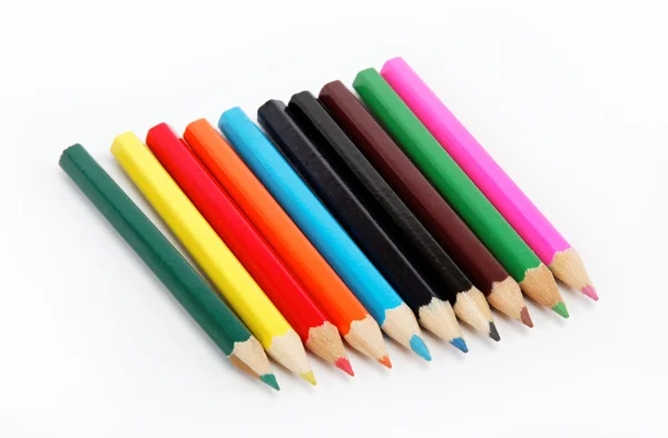 Кольорові олівці ізольовані на білому тлі — стокове фото