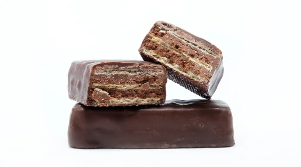 Beyaz bir arka plan üzerinde izole çikolata gofret — Stok fotoğraf