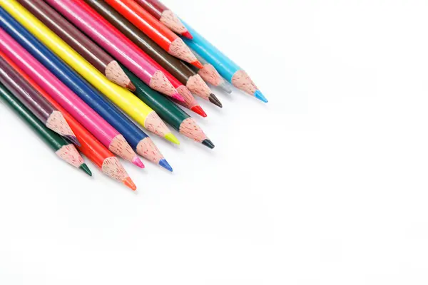 Color pencils isolated on white background — Stock Photo, Image