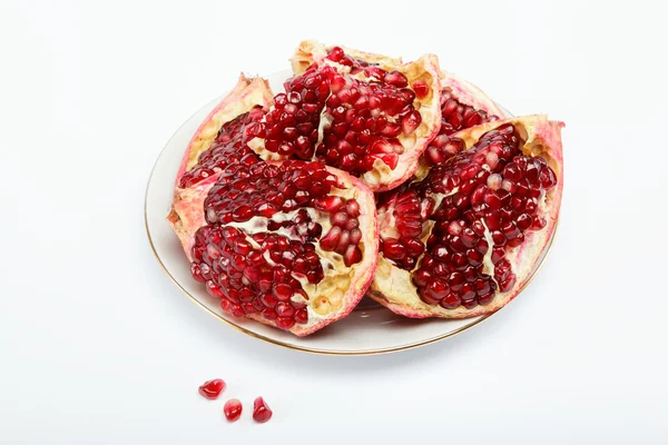 Red pomegranate fruit. Isolated on white background — Stock Photo, Image