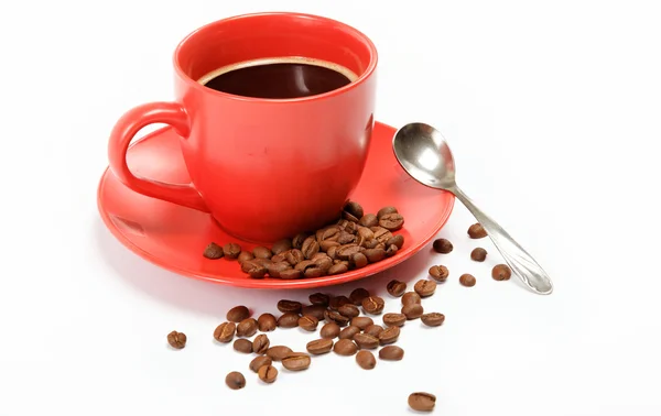 Кубок утренний кофе на блюдце — стоковое фото