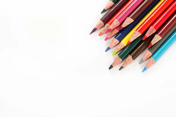 Кольорові олівці ізольовані на білому тлі — стокове фото
