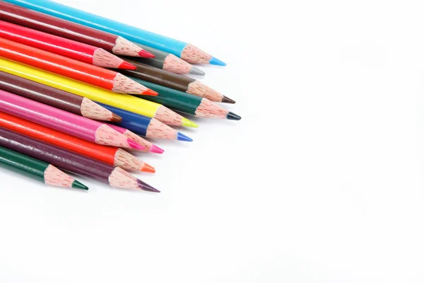 Χρώμα μολύβια απομονώνονται σε λευκό φόντο — Φωτογραφία Αρχείου