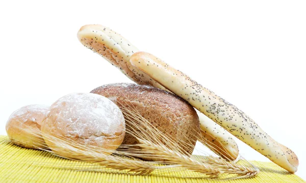 Vers brood op een bamboe servet. — Stockfoto