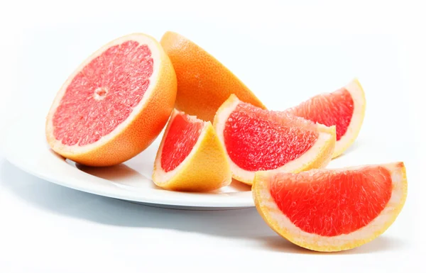 Fresh grapefruit on a white background. — Stock Photo, Image