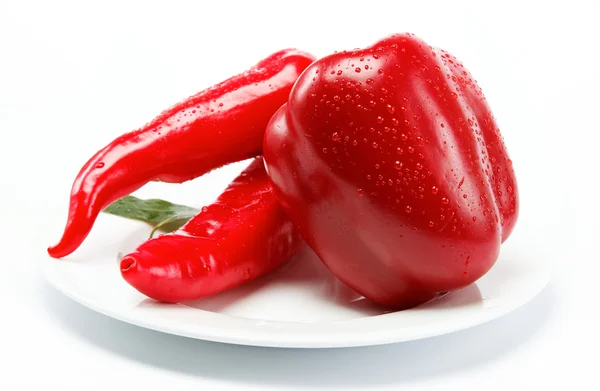 Zdravé jídlo. čerstvá zelenina. papriky na bílém pozadí. — Stock fotografie